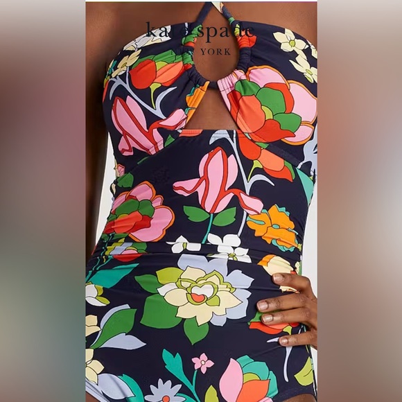 Kate Spade Floral One Piece Swimsuit - Black and Multicolor, Never Worn! No tags - Picture 2 of 14